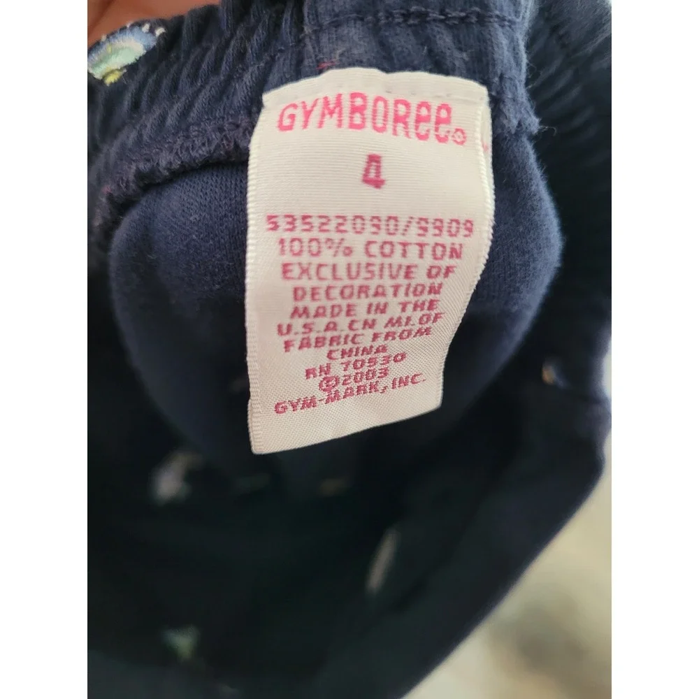 Gymboree Girls Navy Blue Embroidered Umbrella Flare Pants Size 4 Vintage 2003 #1